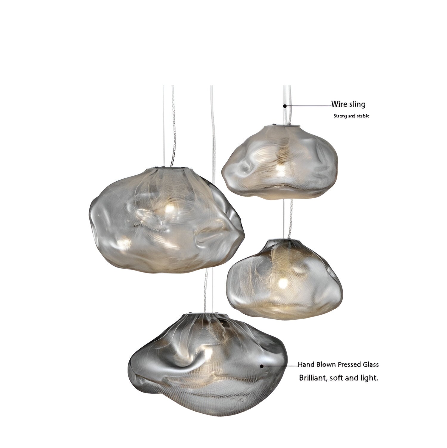 Fiberglass Clouds Minimalist Glass Pendant Light