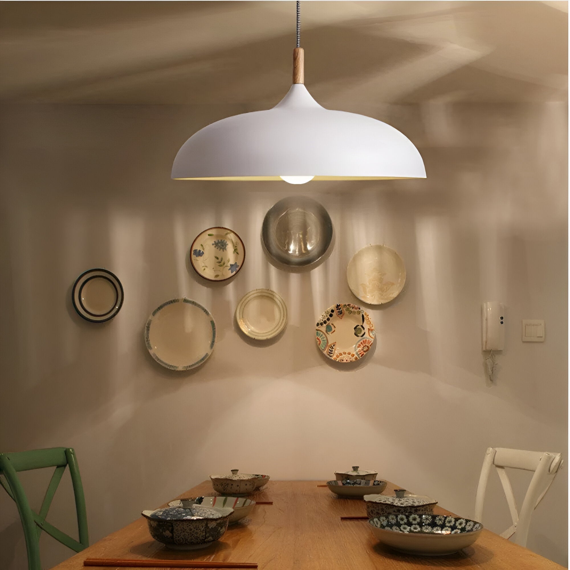 Nordic Style Wood Iron Art Pendant Light