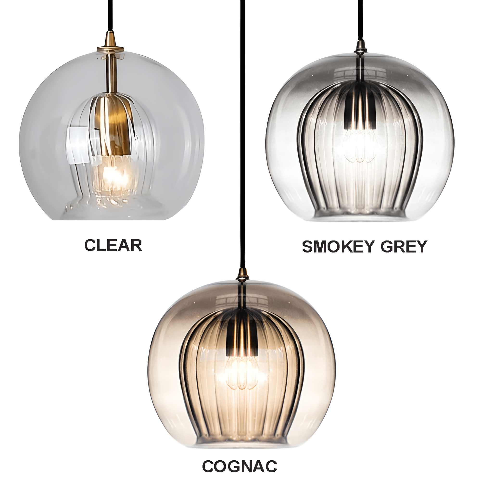 Retro Glass Globe Shape Pendant Light