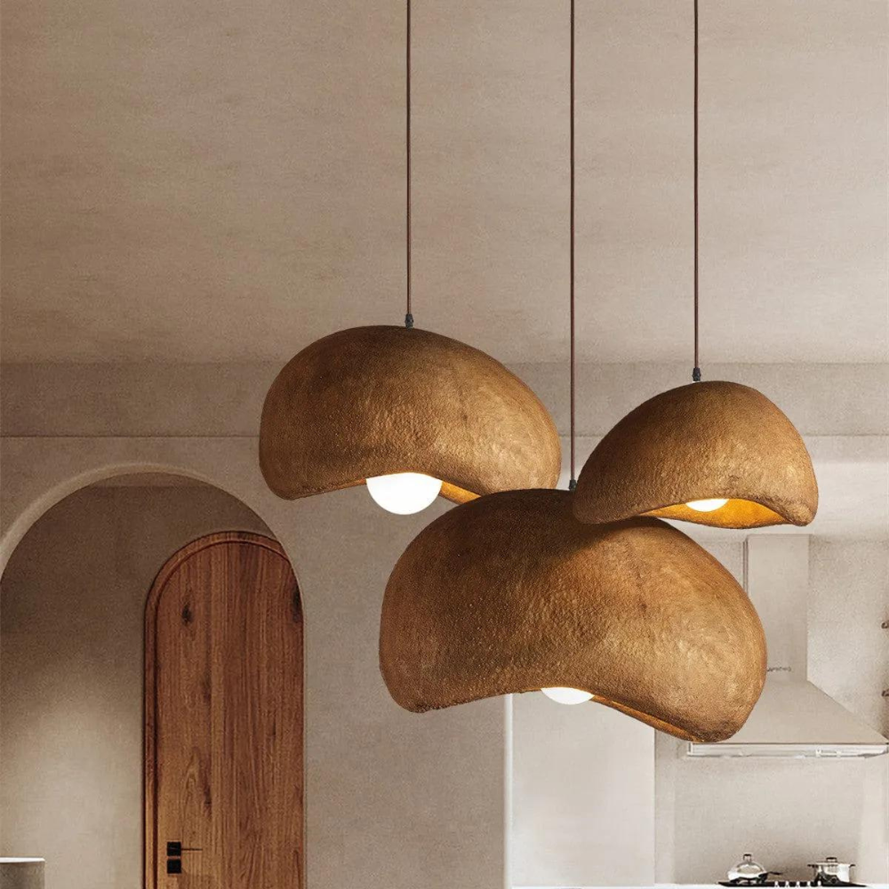 Wabi-Sabi Coffee Cloud Japandi Resin Pendant Light