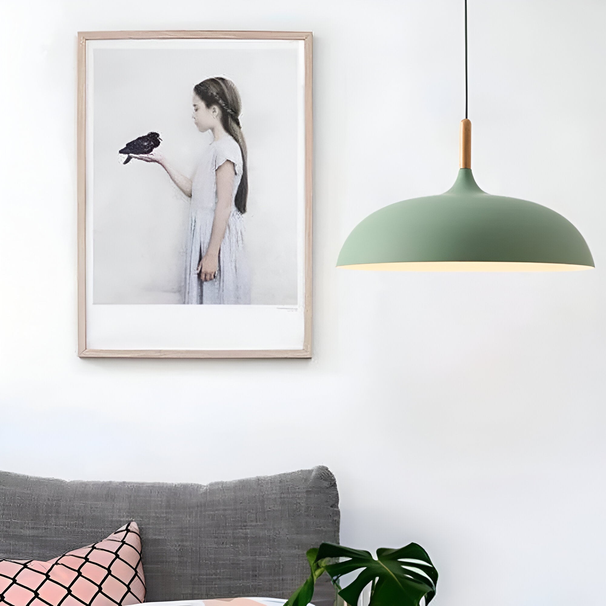 Nordic Style Wood Iron Art Pendant Light