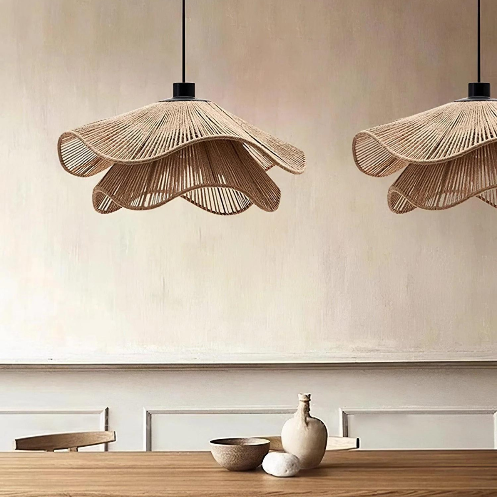 Cape Points Boho Natural Jute Fiber Pendant Light
