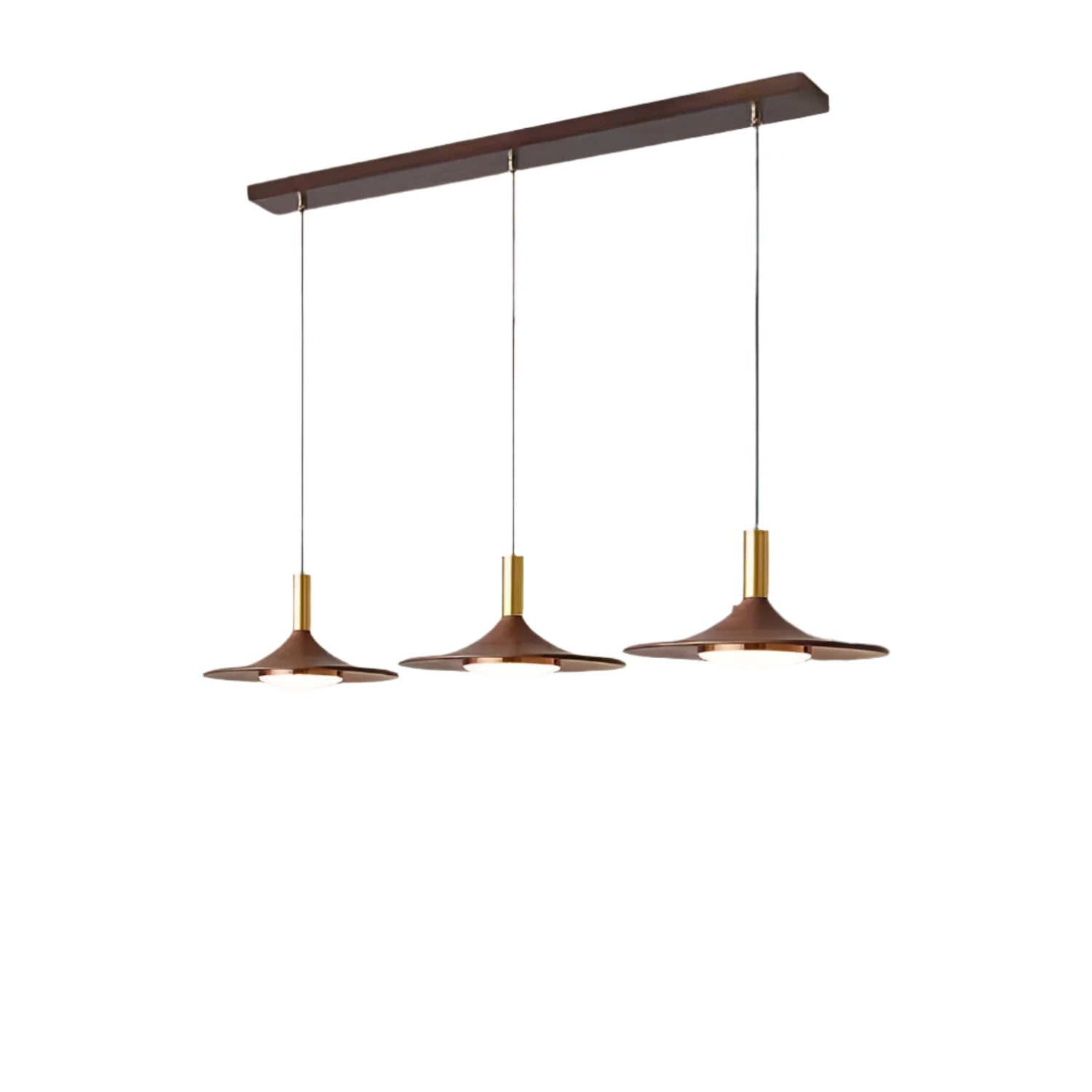 Nordic Style Walnut-Finish Iron Pendant Light