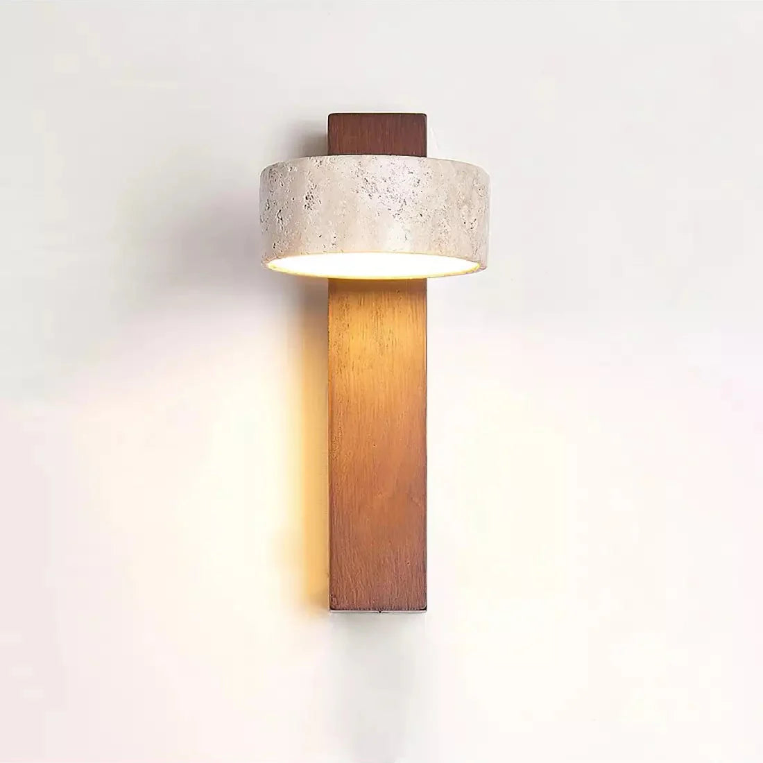 Travertine Wood Bedside Wall Light