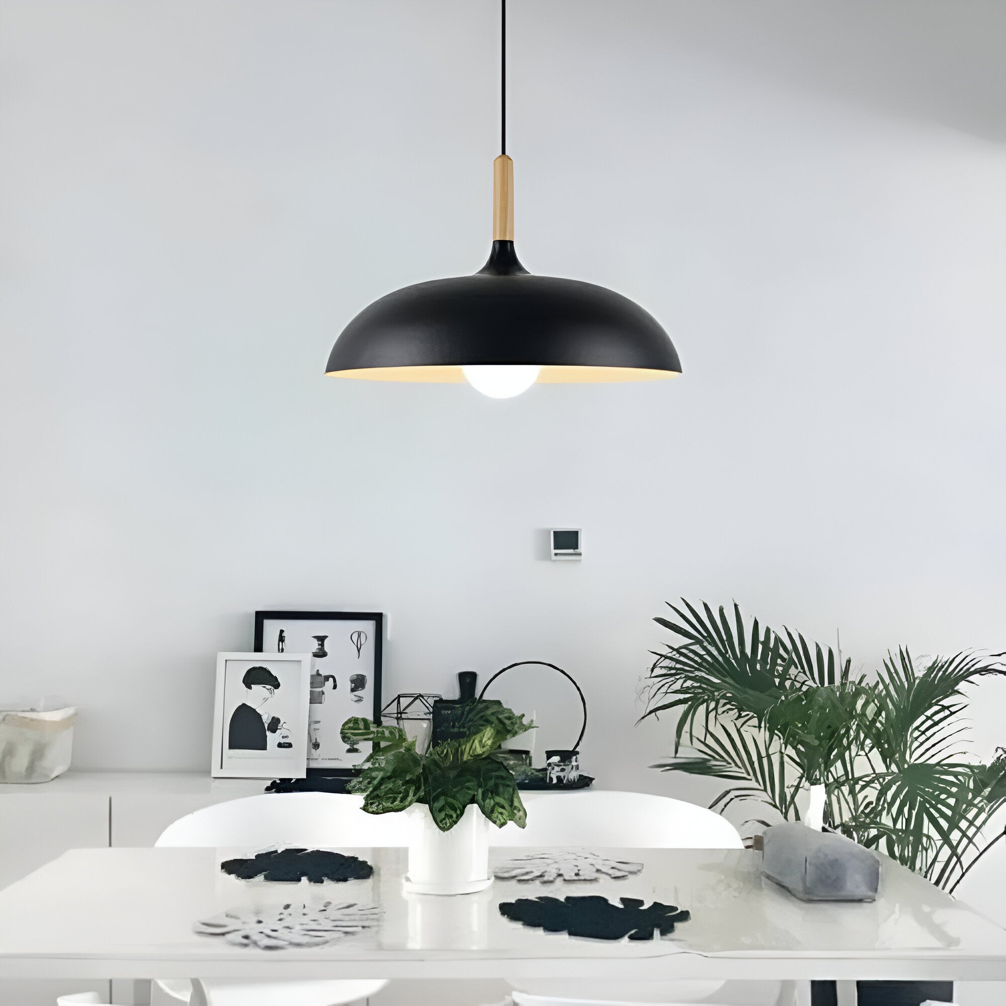 Nordic Style Wood Iron Art Pendant Light