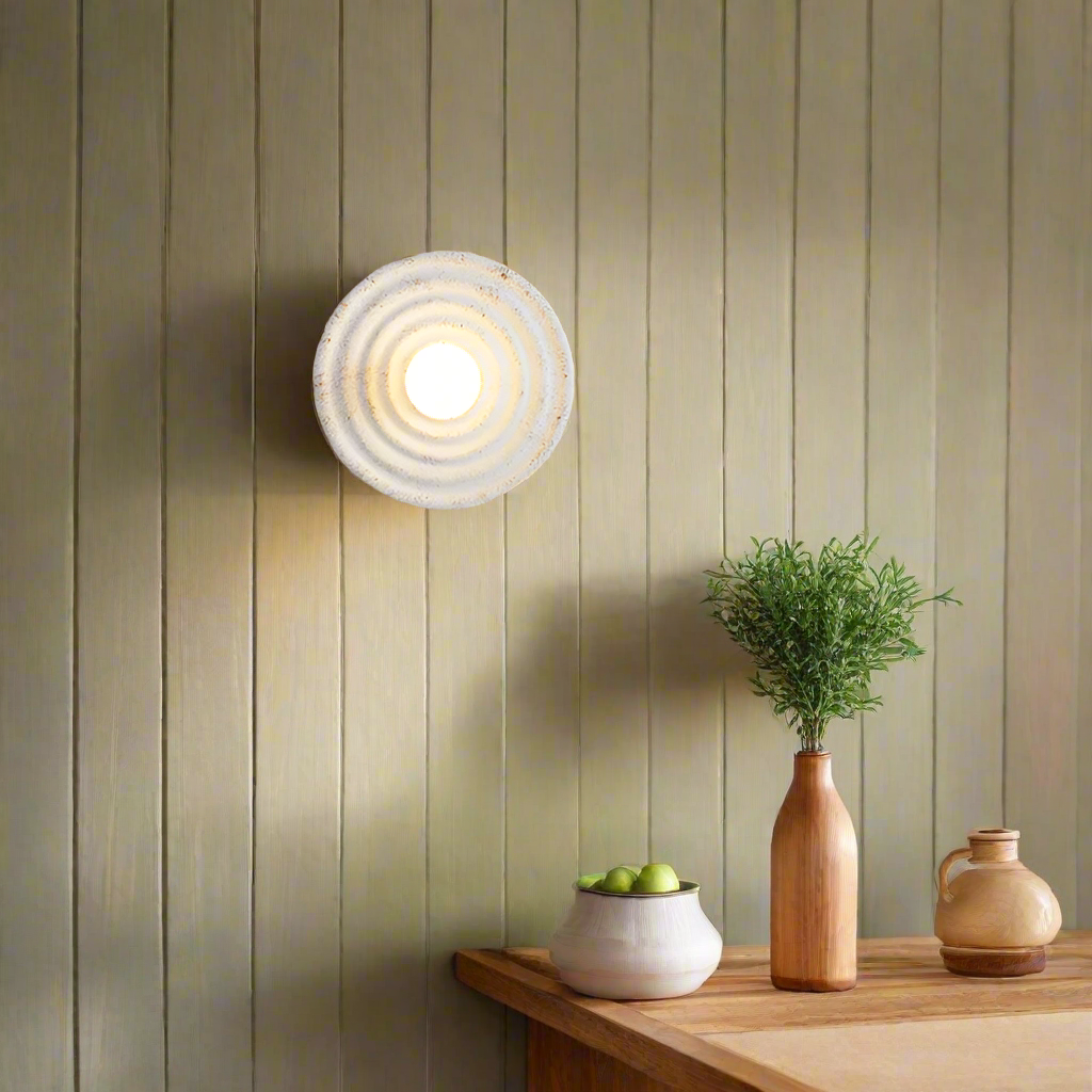 Wabi-Sabi Resin Round Circle Wall Light