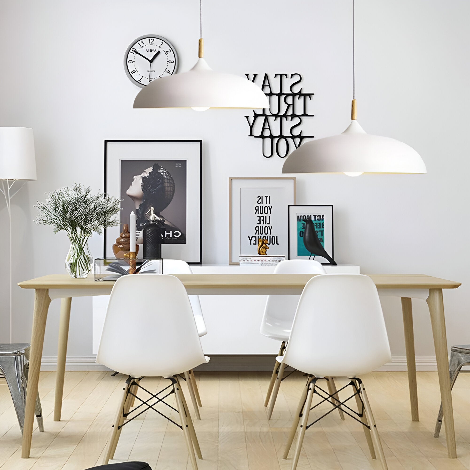 Nordic Style Wood Iron Art Pendant Light
