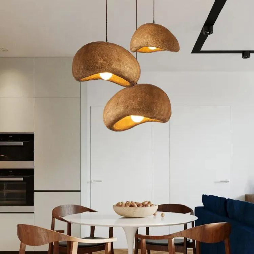 Wabi-Sabi Coffee Cloud Japandi Resin Pendant Light