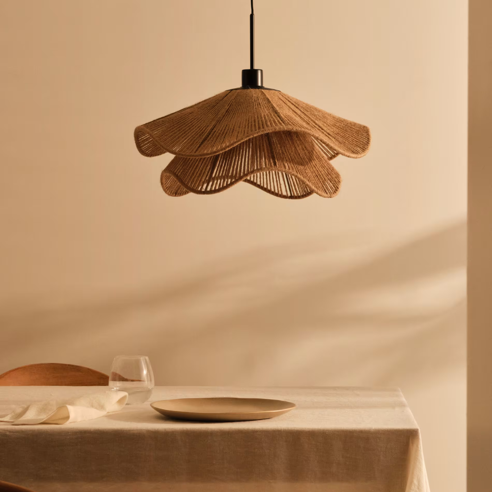 Cape Points Boho Natural Jute Fiber Pendant Light