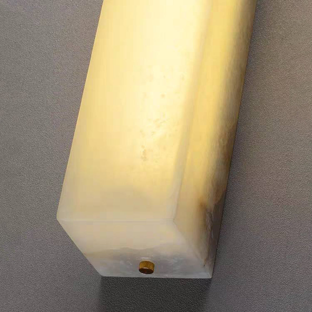 Edge Modern Rectangular Alabaster Outdoor Wall Light