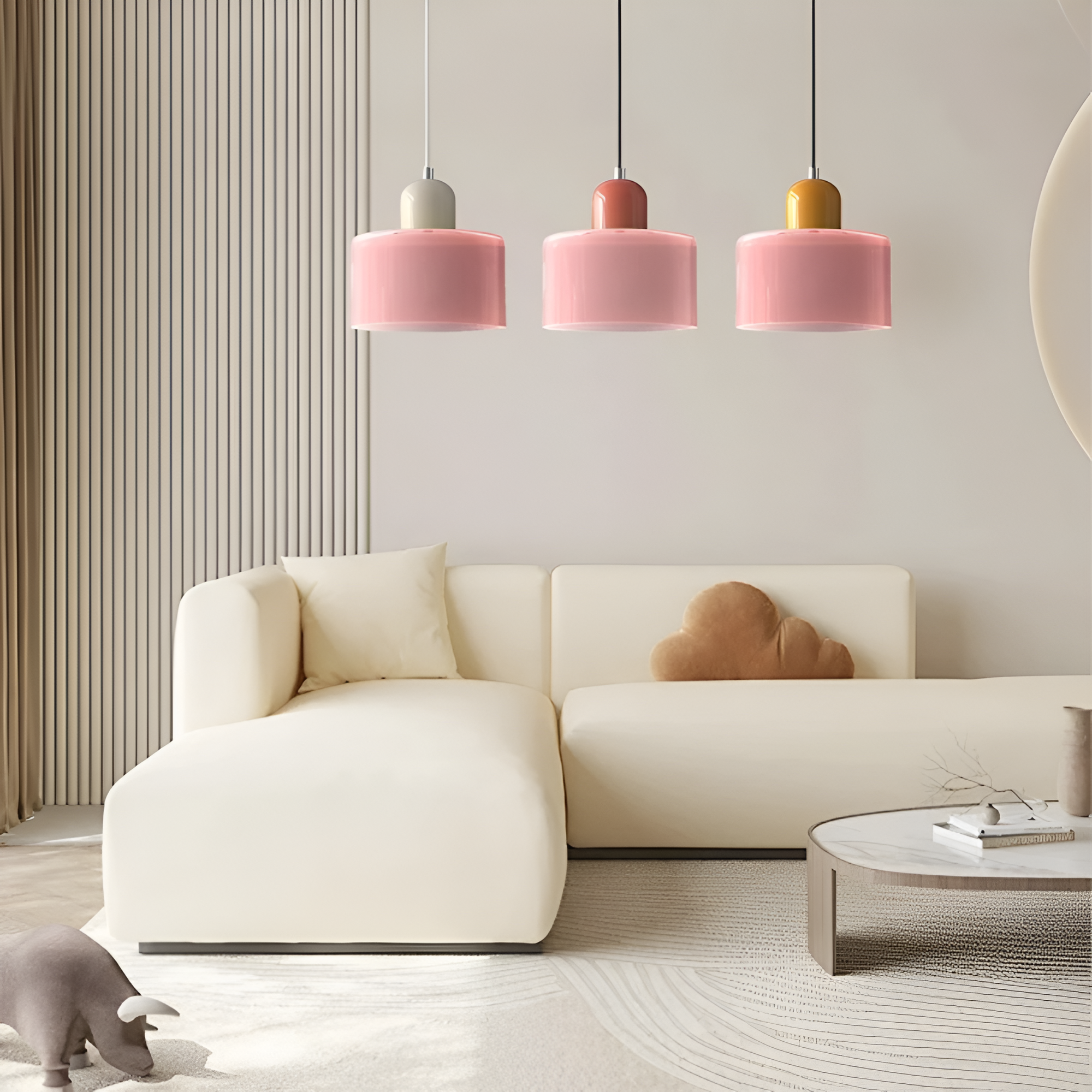 Nordic Iron Body Two-Tone Glass Pendant Light