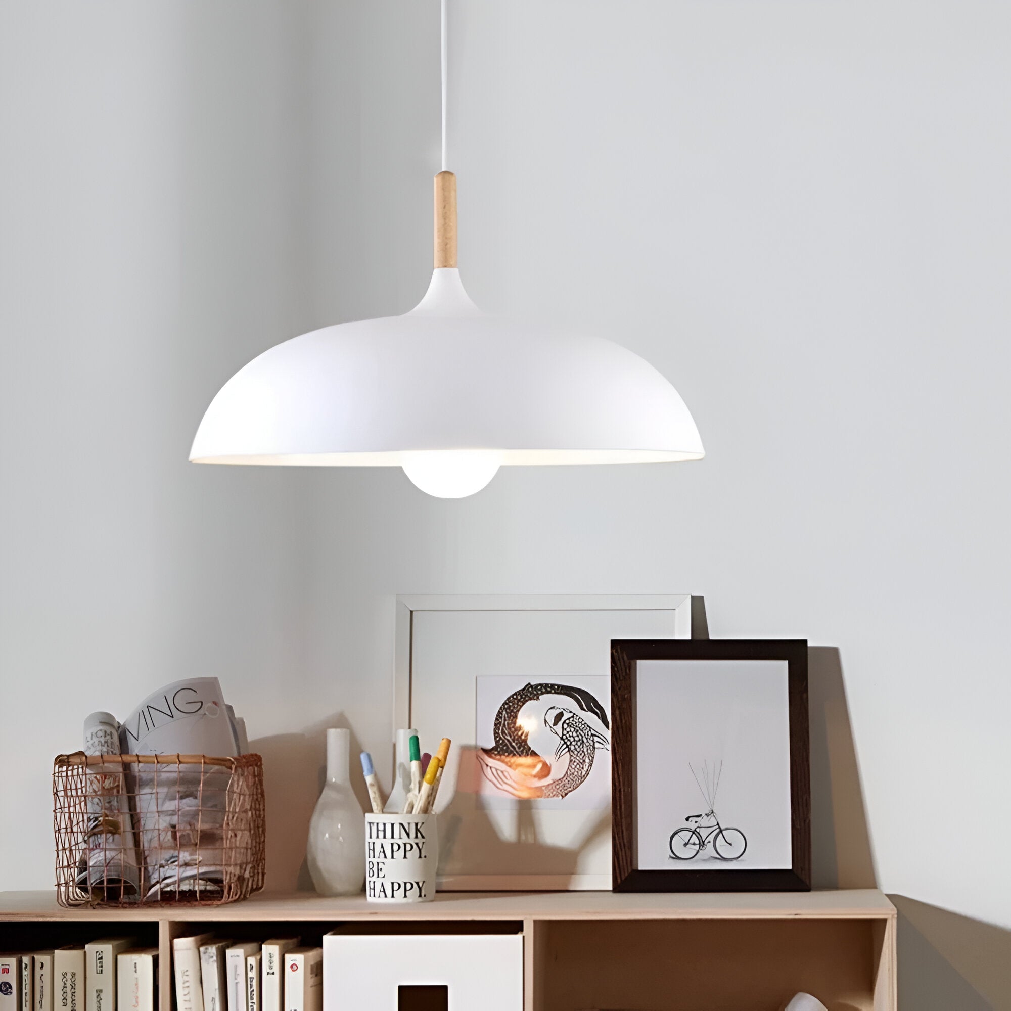 Nordic Style Wood Iron Art Pendant Light