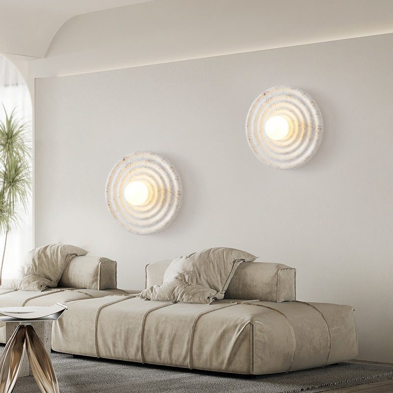 Wabi-Sabi Resin Round Circle Wall Light