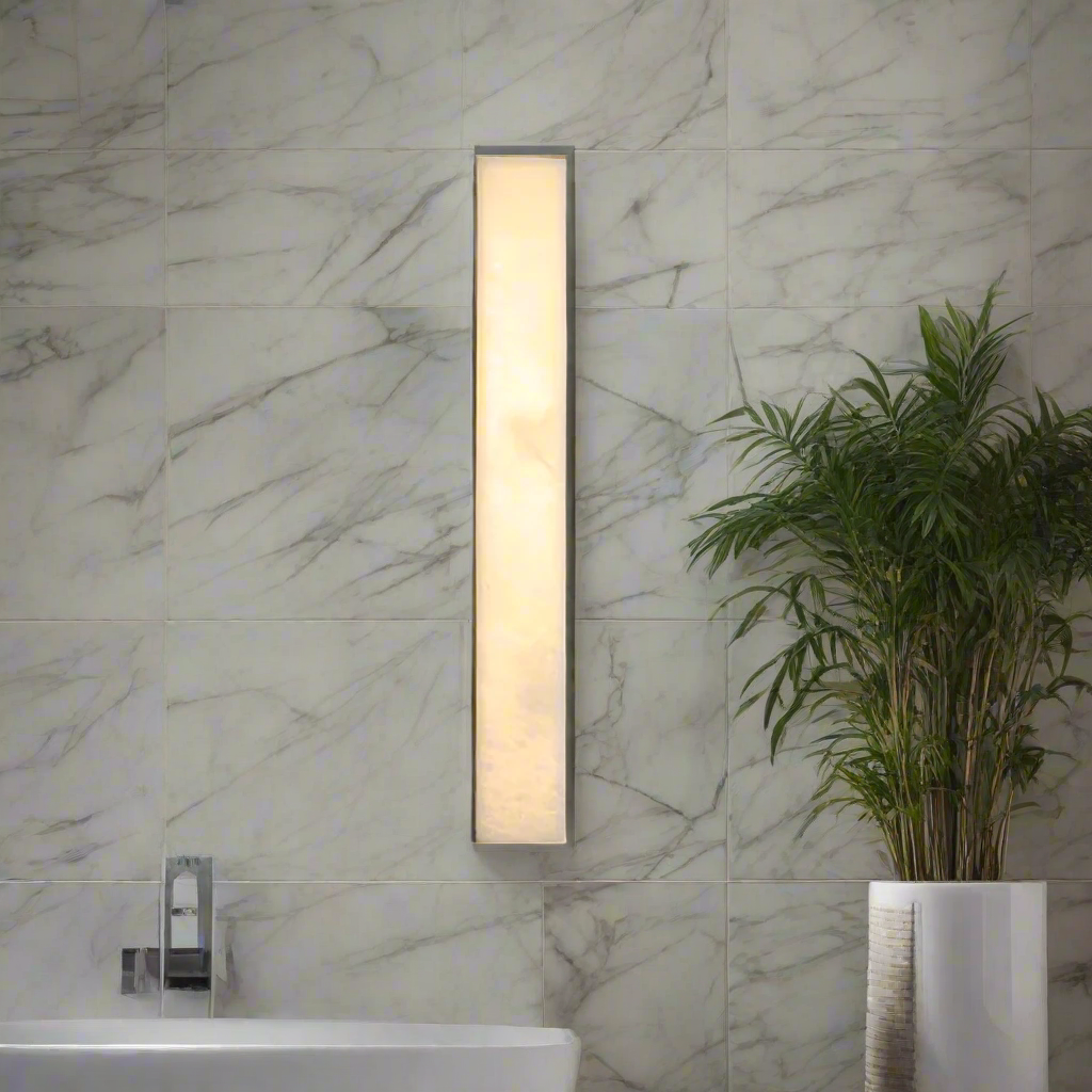 Edge Modern Rectangular Alabaster Outdoor Wall Light