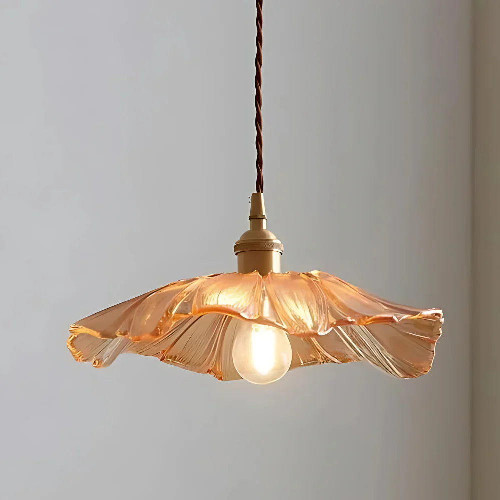Lotus Glow Vintage Glass Pendant Light