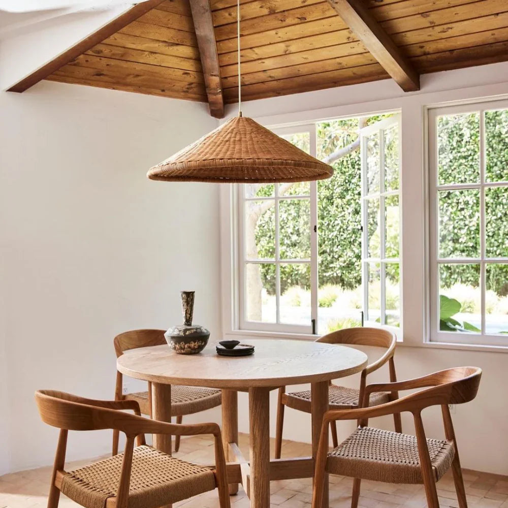 Japandi Artisan Shine Rattan Pendant Light
