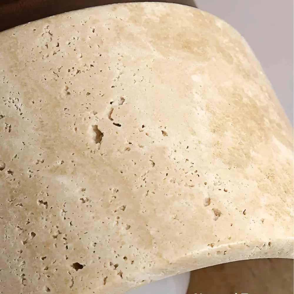 The Stone Travertine Japandi LED Ceiling Lamp