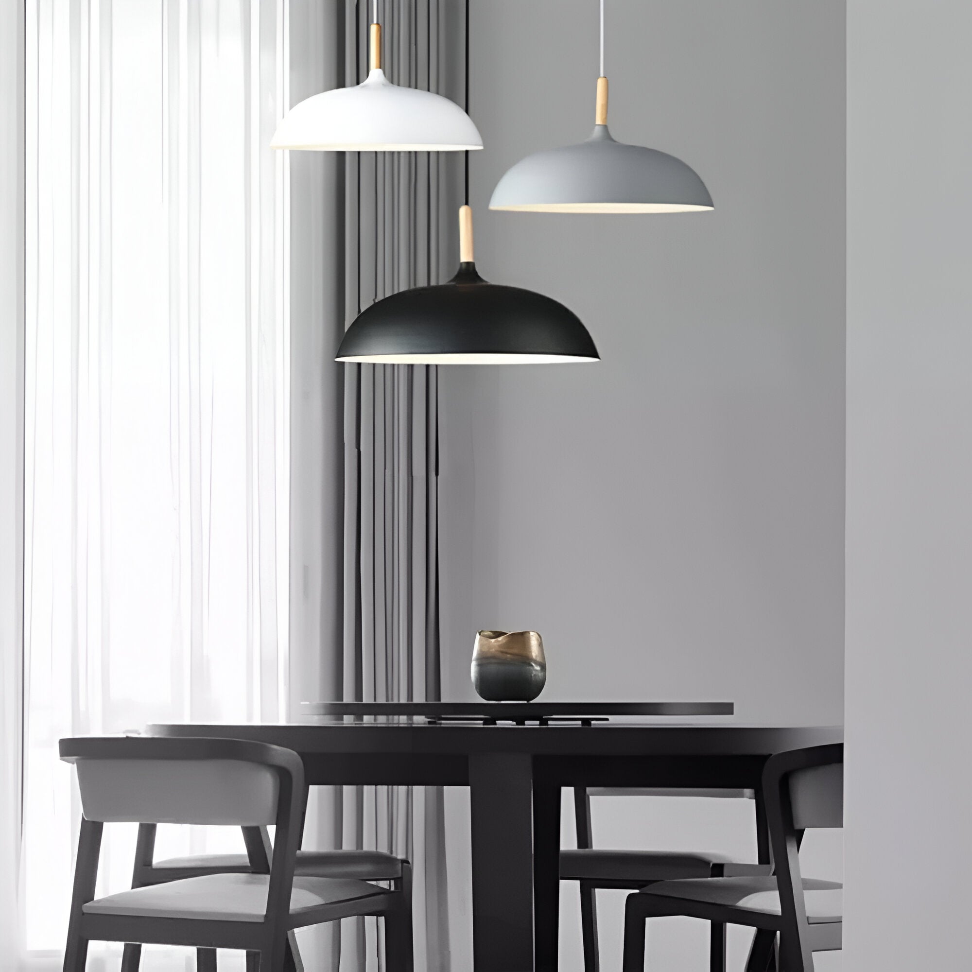 Nordic Style Wood Iron Art Pendant Light