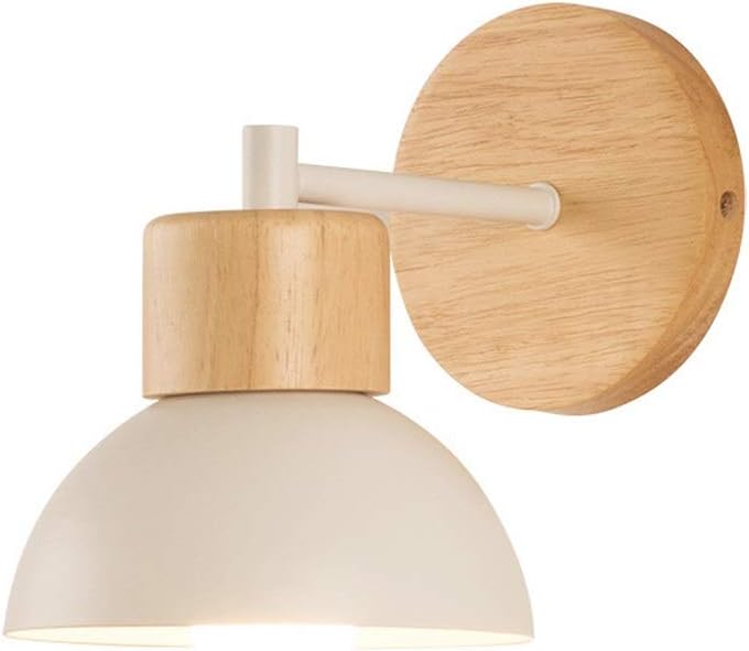 Nordic Wood Iron Shade Japandi Wall Light