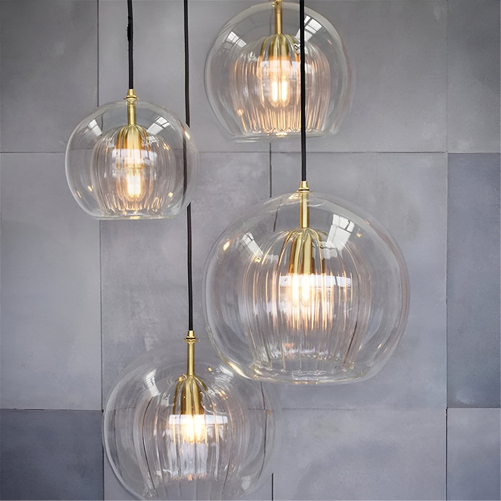 Retro Glass Globe Shape Pendant Light