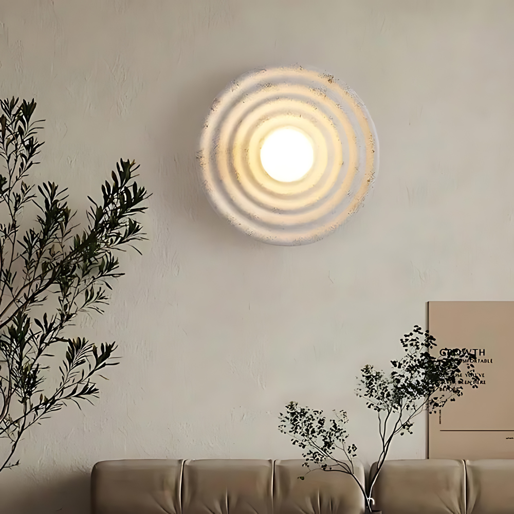 Wabi-Sabi Resin Round Circle Wall Light