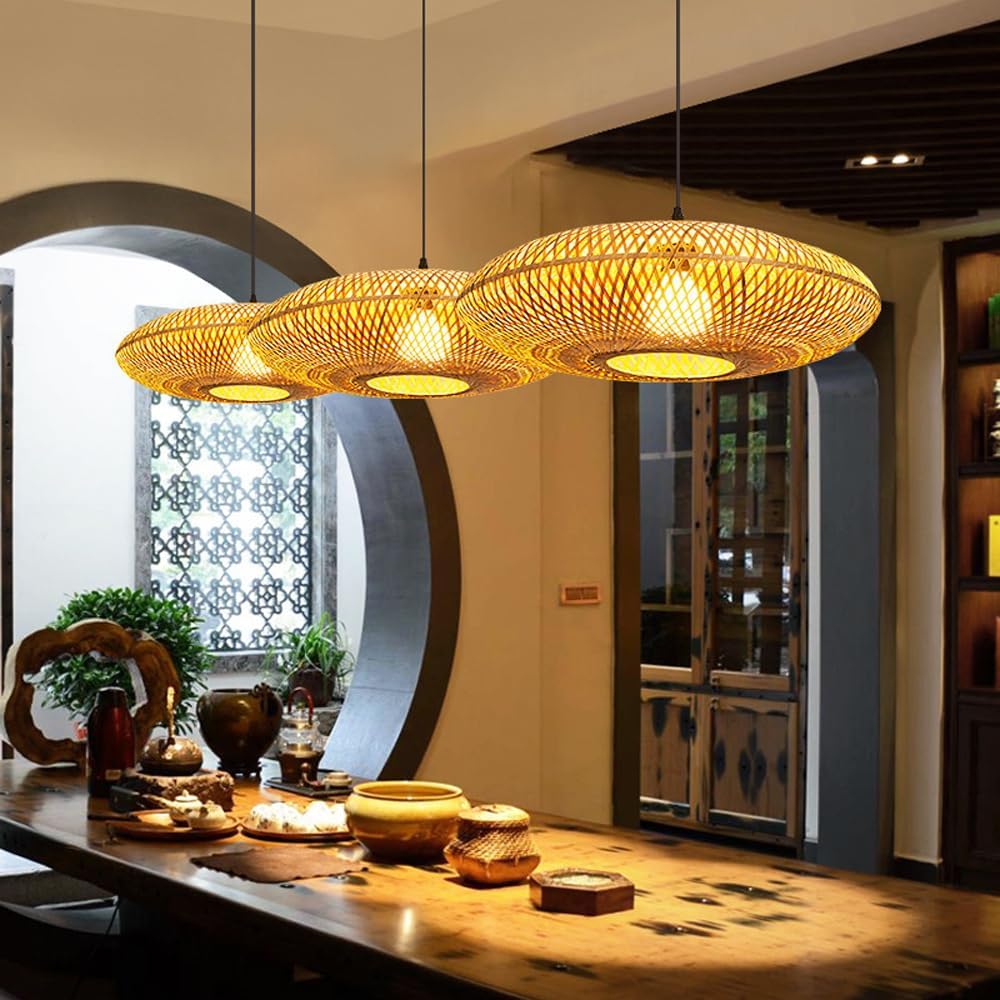 Treasure of the Dawn Bamboo Rattan Pendant Light