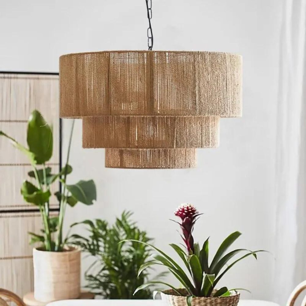 The Elegant Woven Waterfall Rattan Pendant Light