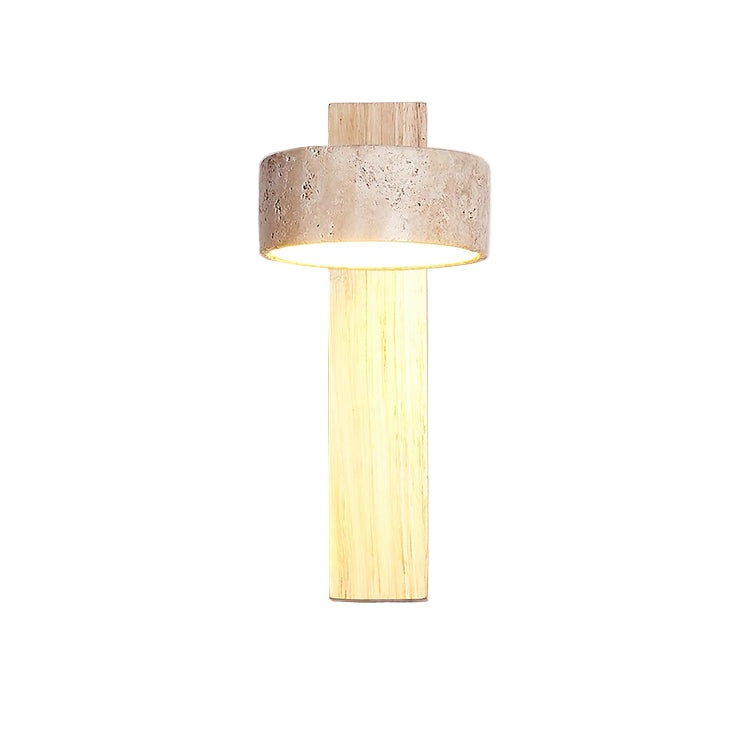 Travertine Wood Bedside Wall Light