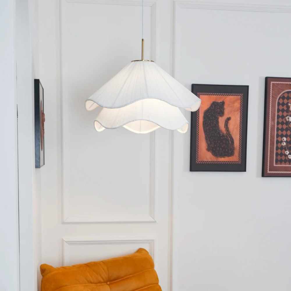 Radiance of Serenity Fabric Japandi Pendant Light