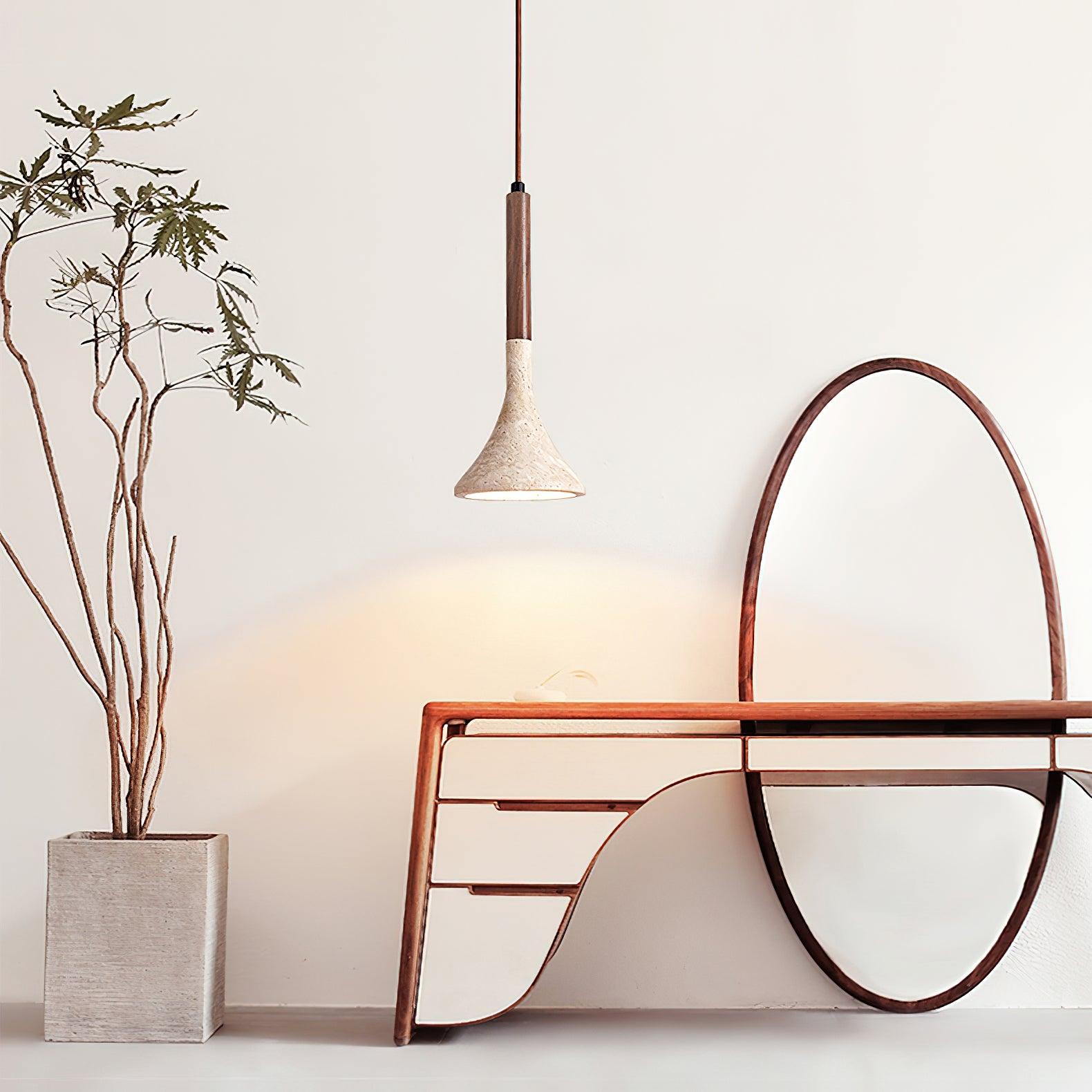 Aplomb Japandi Travertine Pendant Lamp