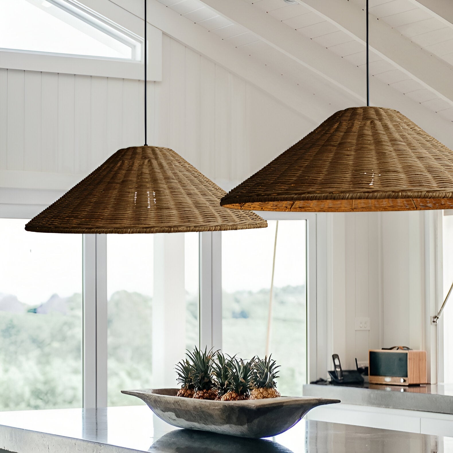 Japandi Artisan Shine Rattan Pendant Light