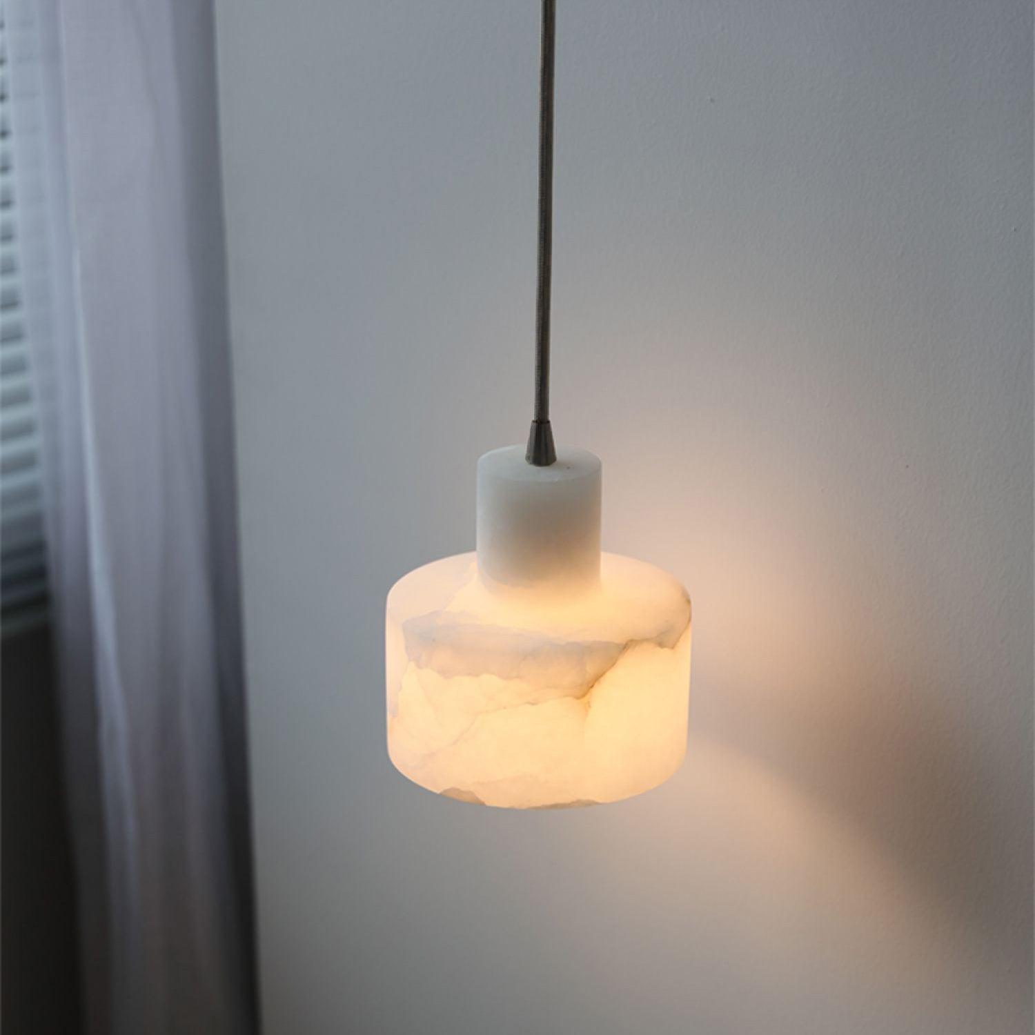 Nordic Cylindrical Alabaster Pendant Light
