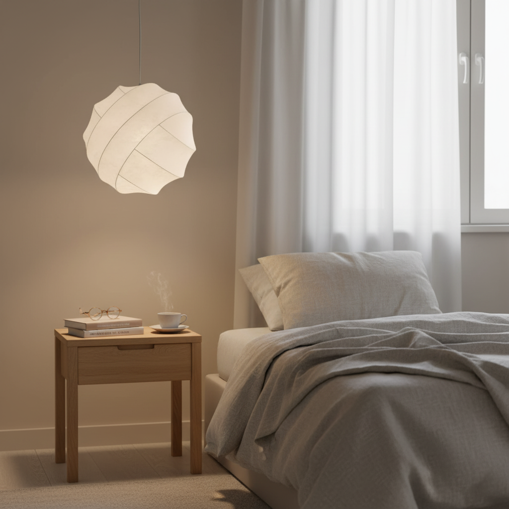 Wabi Sabi Silk Ball Japandi Pendant Light