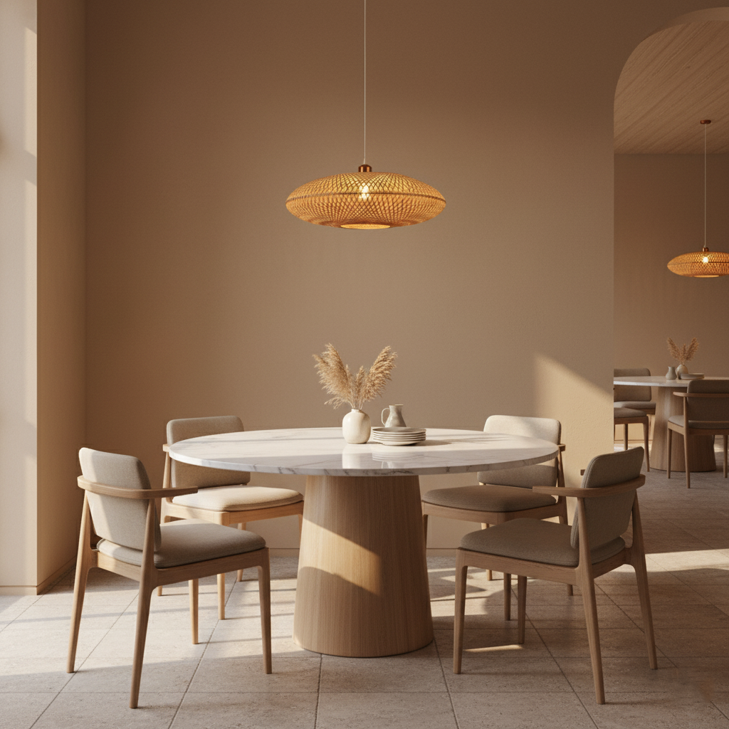 Treasure of the Dawn Bamboo Rattan Pendant Light