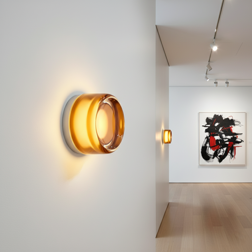 Nordic Luminous Dimple Glass Modern Wall Light
