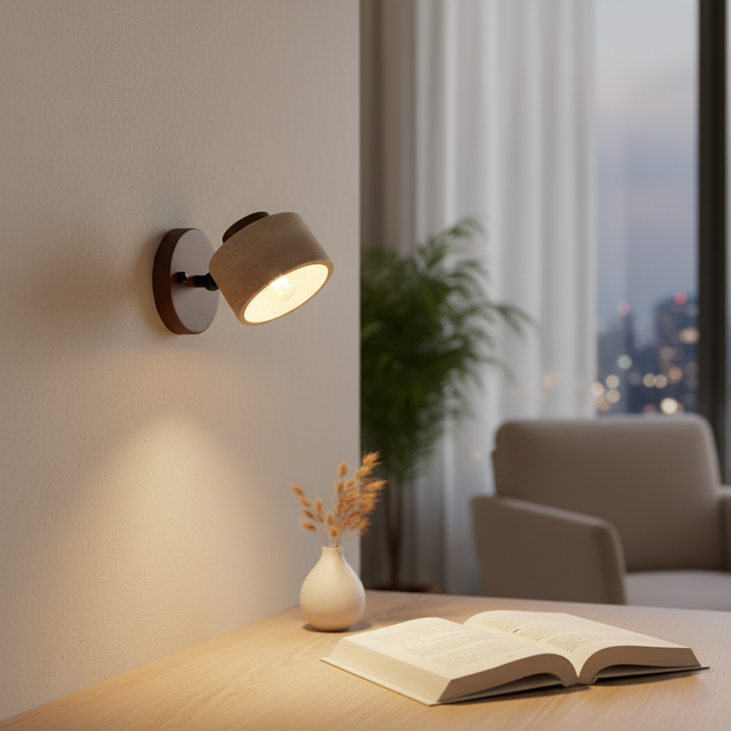 Study Reading Minimalist Travertine Stone Wall Light