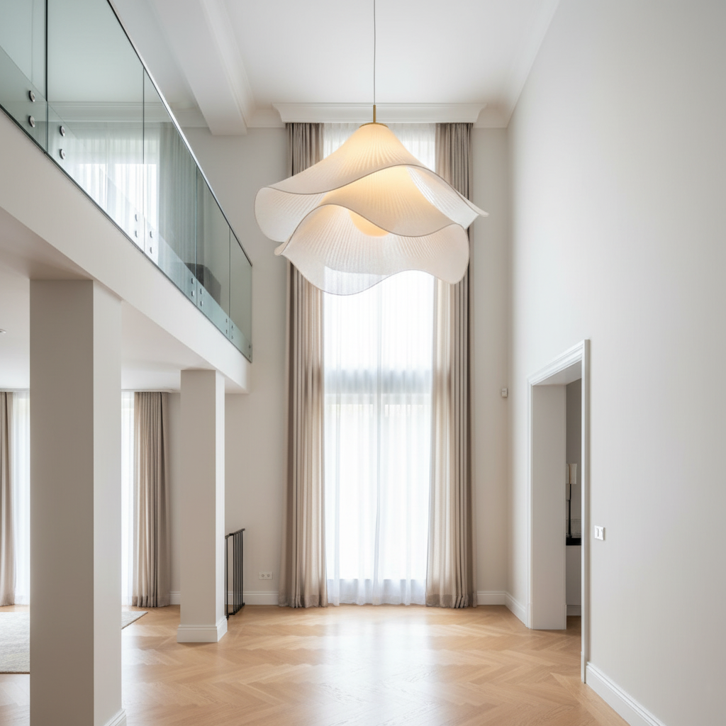Radiance of Serenity Fabric Japandi Pendant Light