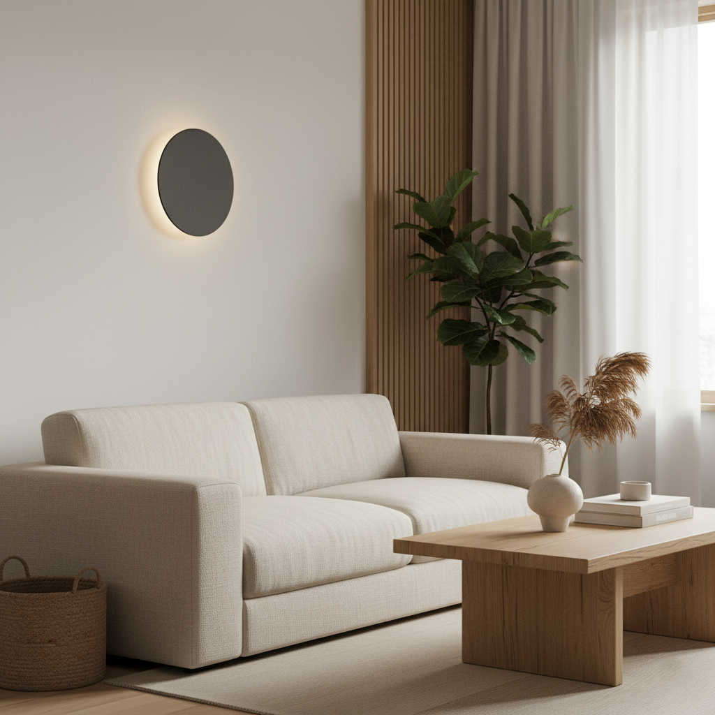 Modern Nordic Round Aluminum Minimalist LED Wall Light