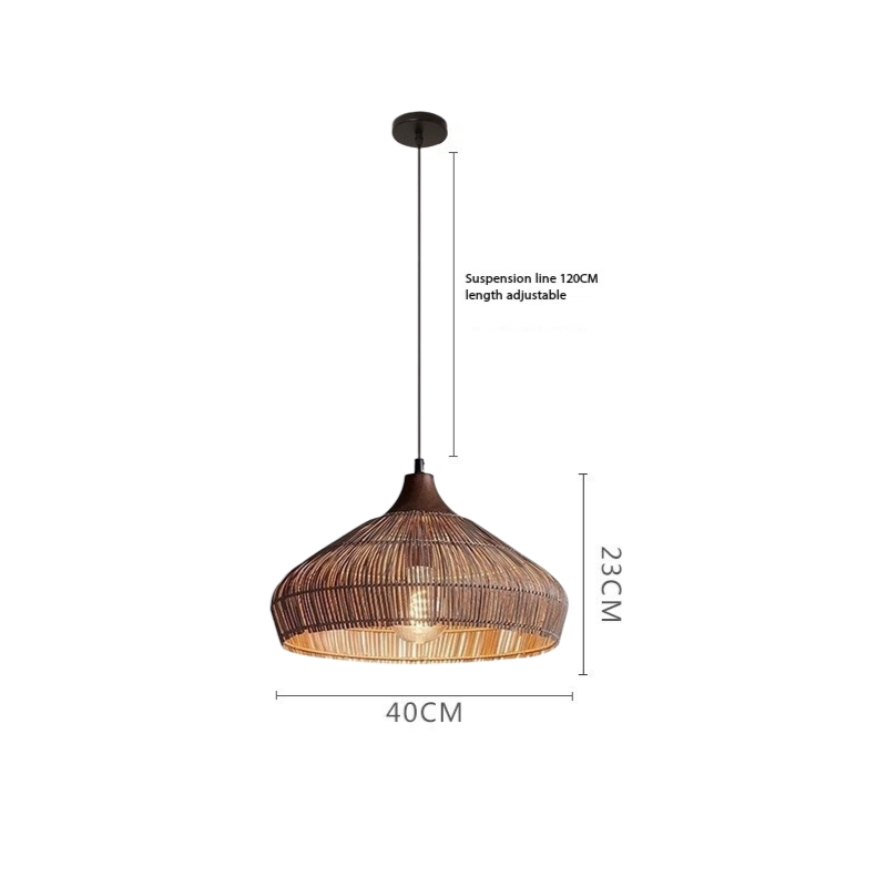 Elegant Natural Rattan Braid Boho Pendant Light