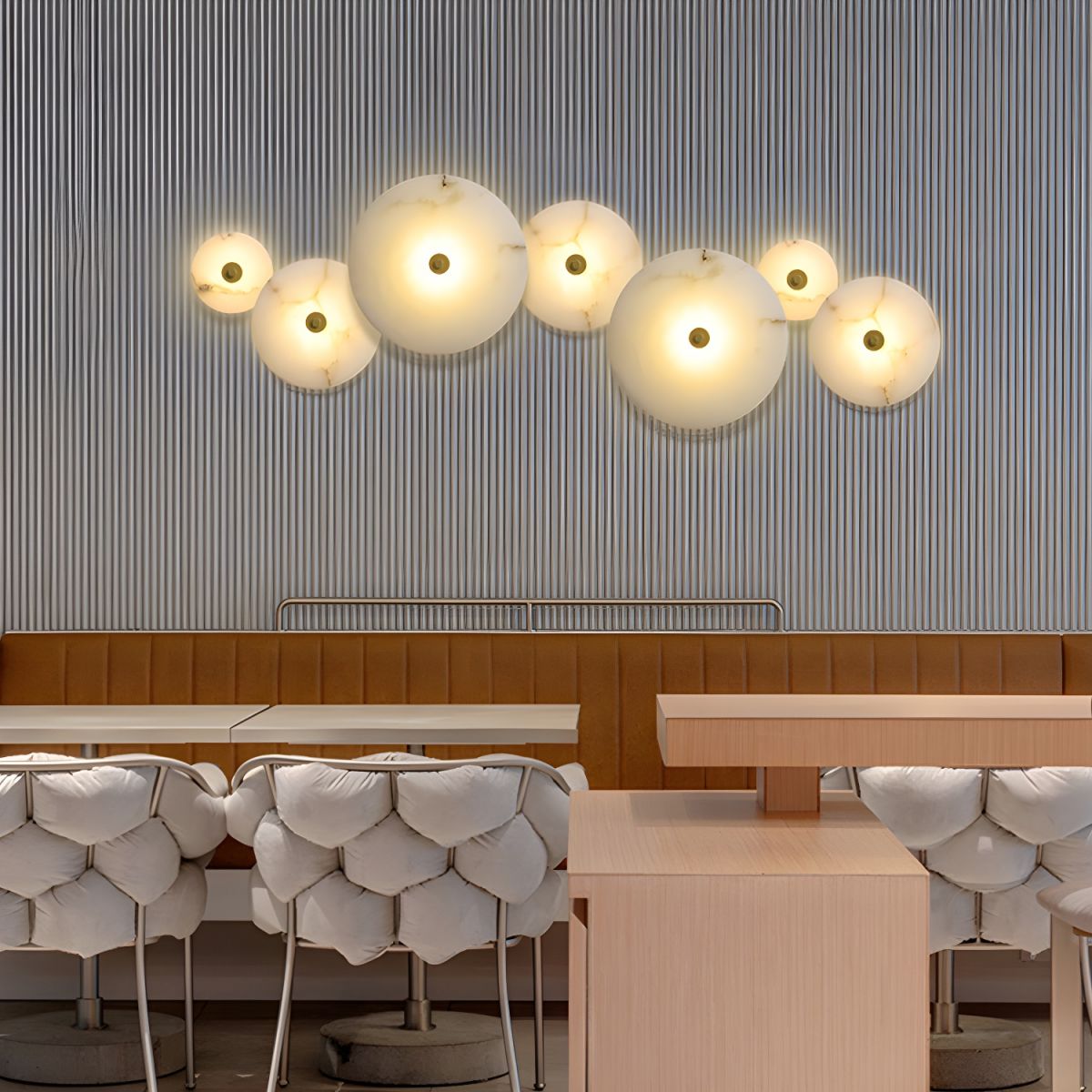 Modern Luxury Round Marble Alabaster Wall Light