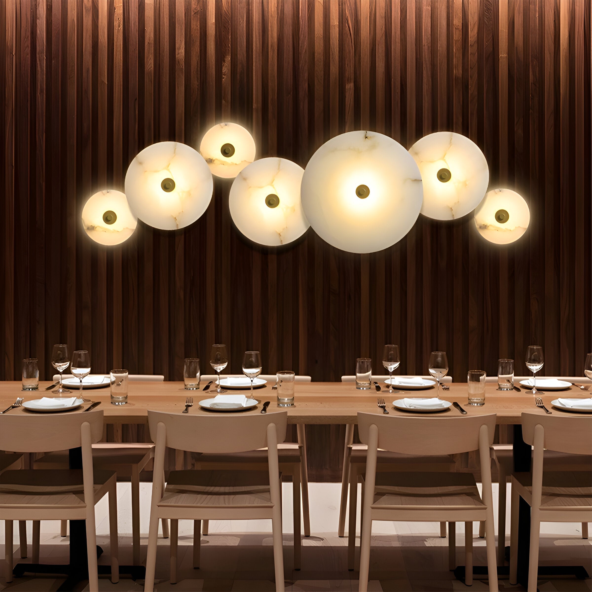 Modern Luxury Round Marble Alabaster Wall Light