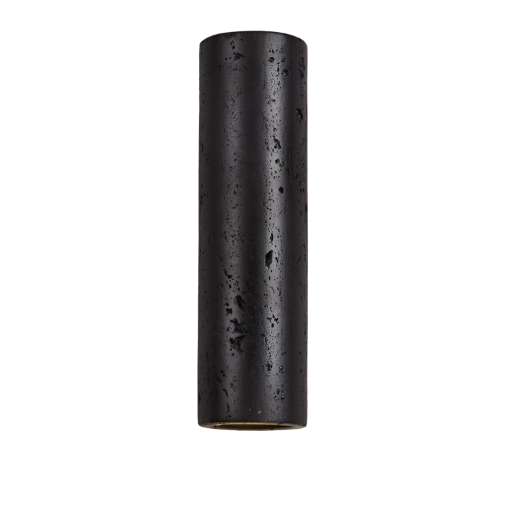 Minimalist Black Travertine Tube Wall Light
