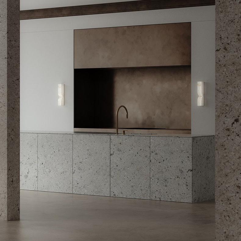 Modern Rectangular Alabaster Essence Wall Light