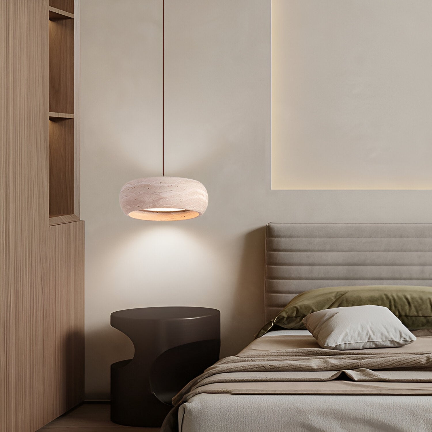 Wabi Sabi Style Travertine Stone Pendant Light
