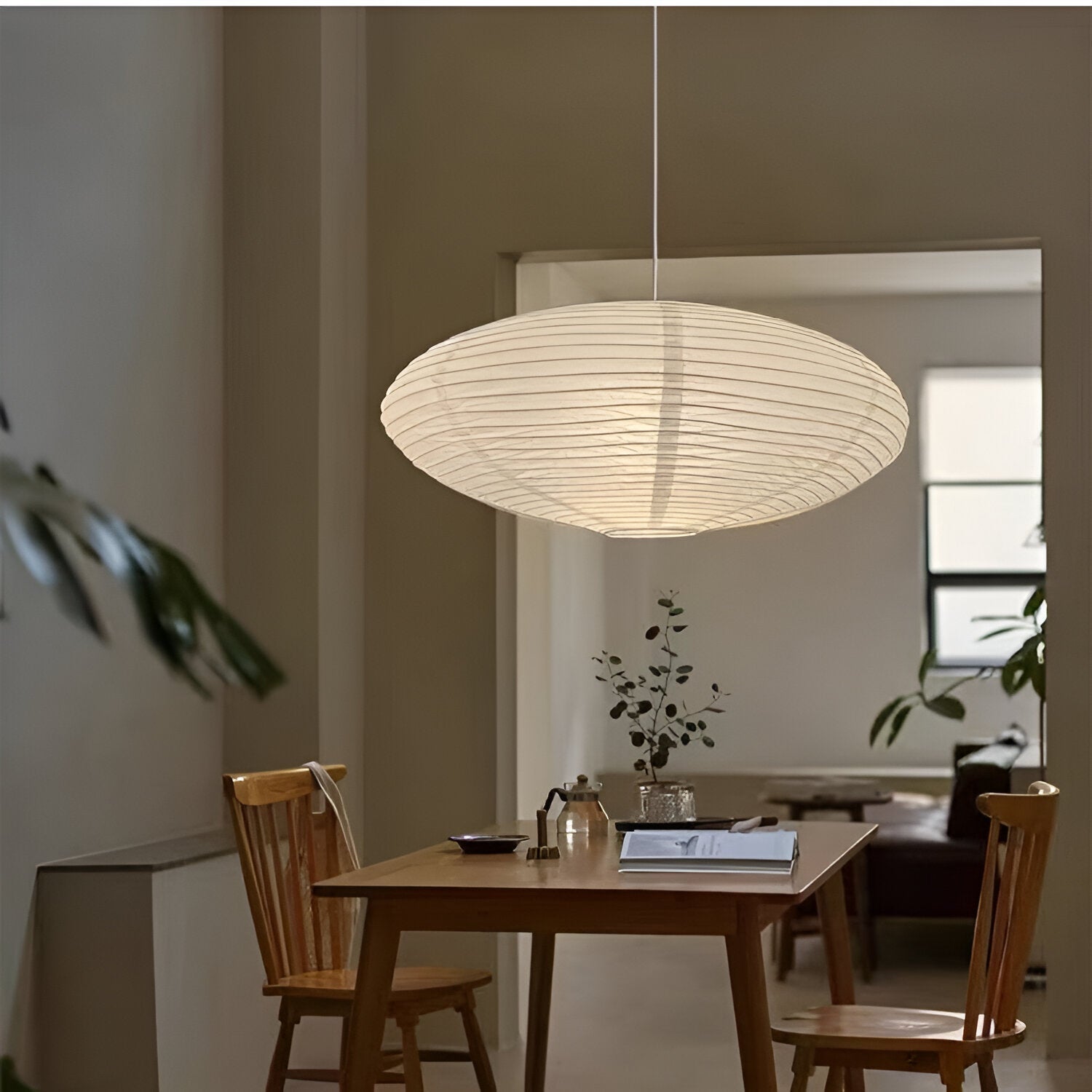 The Mist Shard Japandi Paper Pendant Light