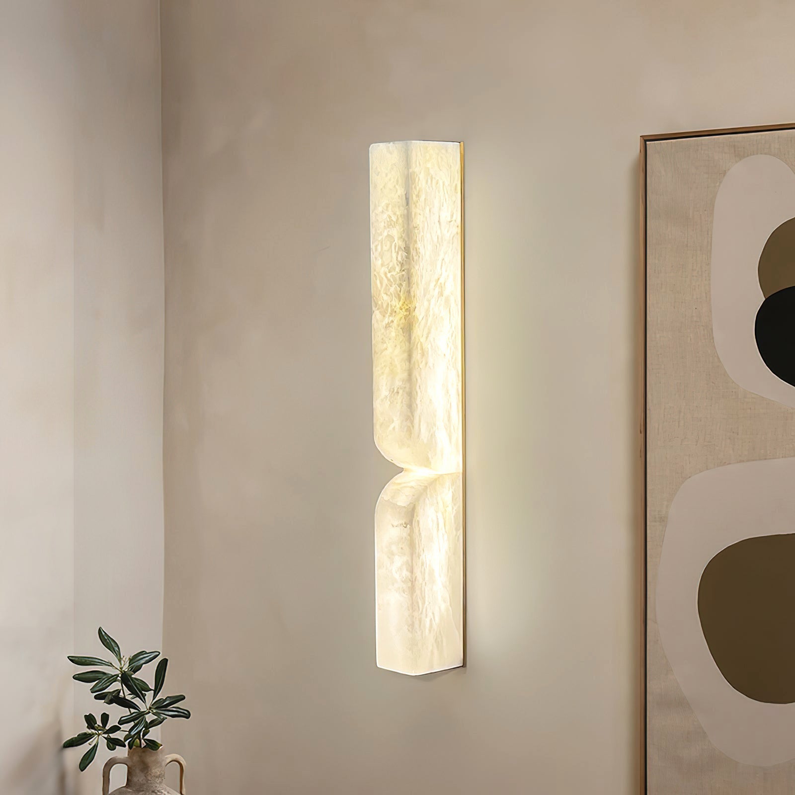Modern Rectangular Alabaster Essence Wall Light