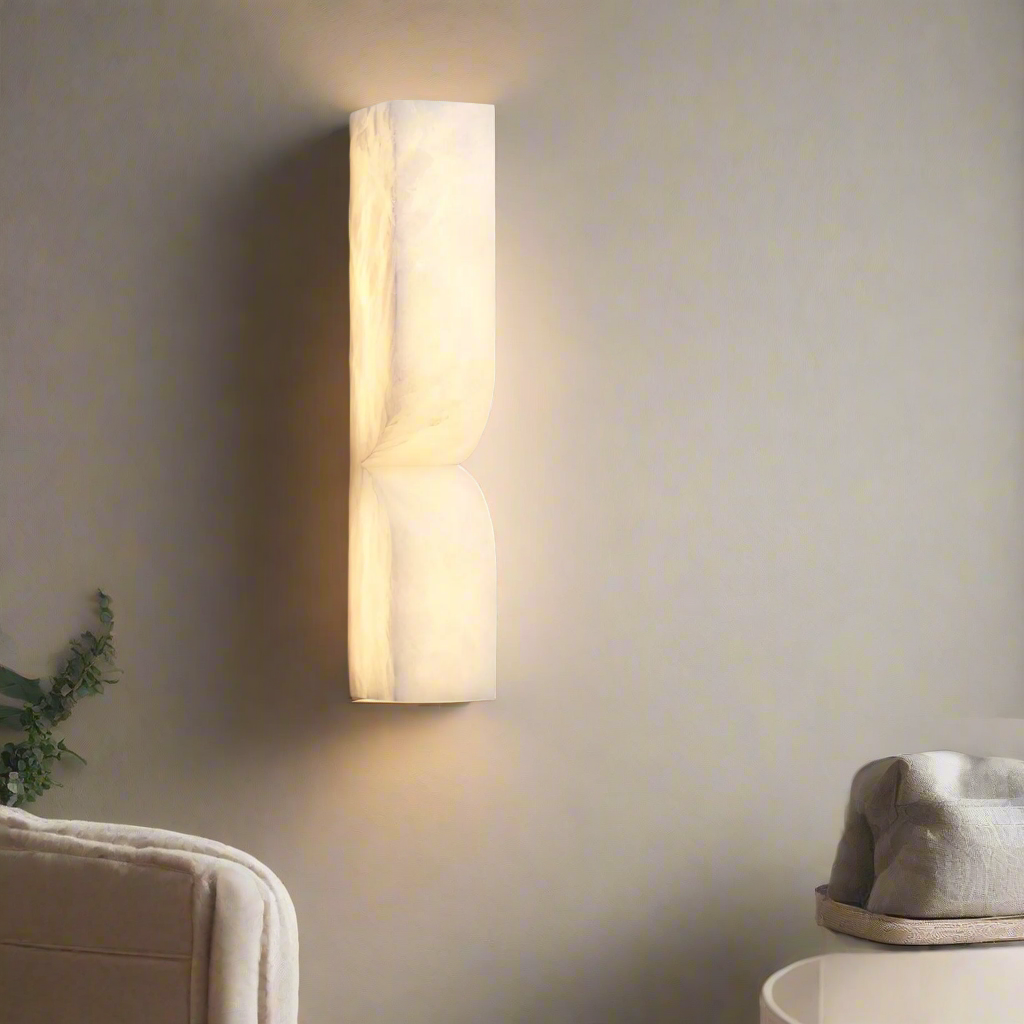 Modern Rectangular Alabaster Essence Wall Light