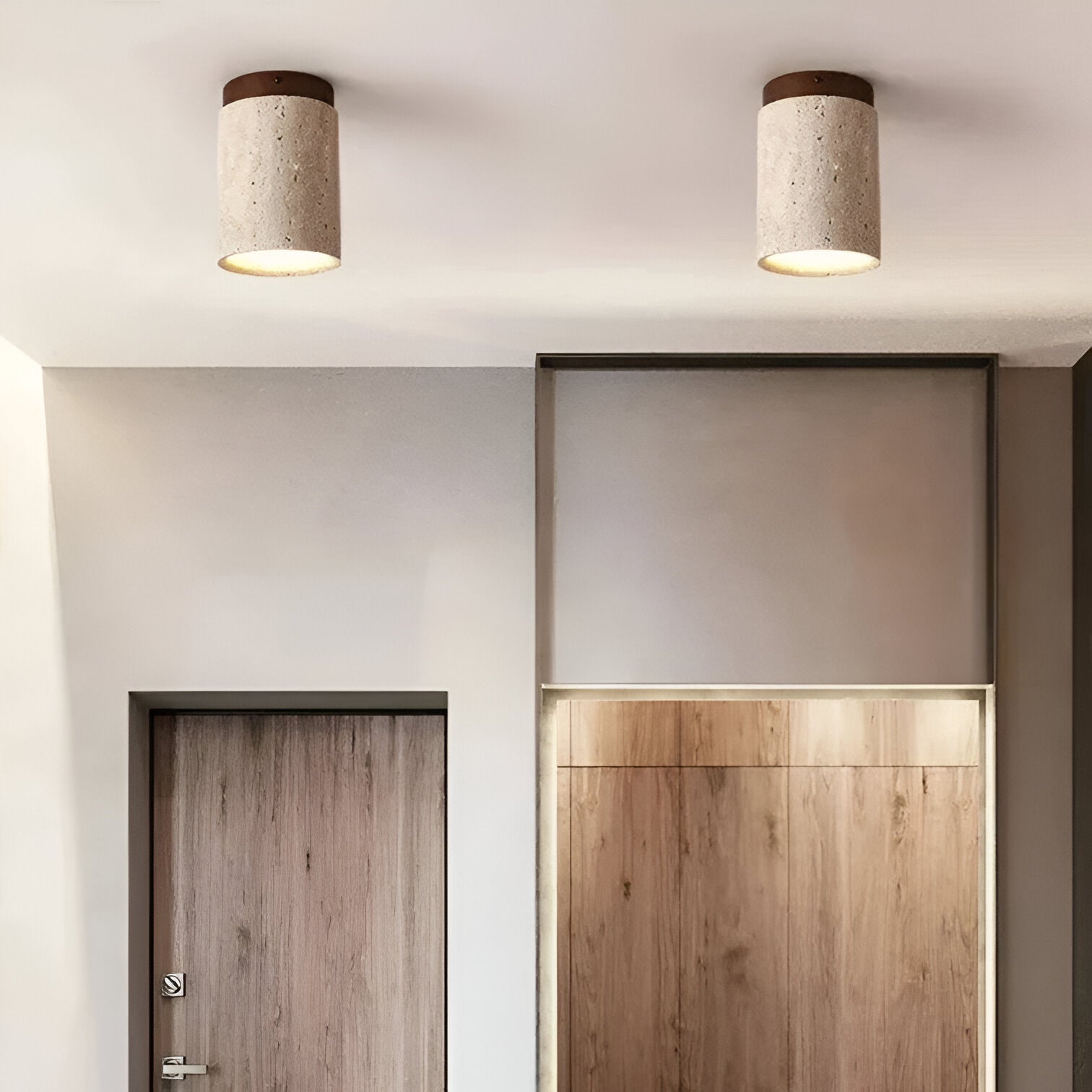 Orin Retro Travertine Flush Mount Ceiling Light
