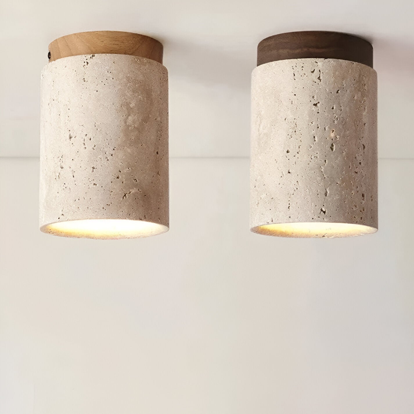 Orin Retro Travertine Flush Mount Ceiling Light