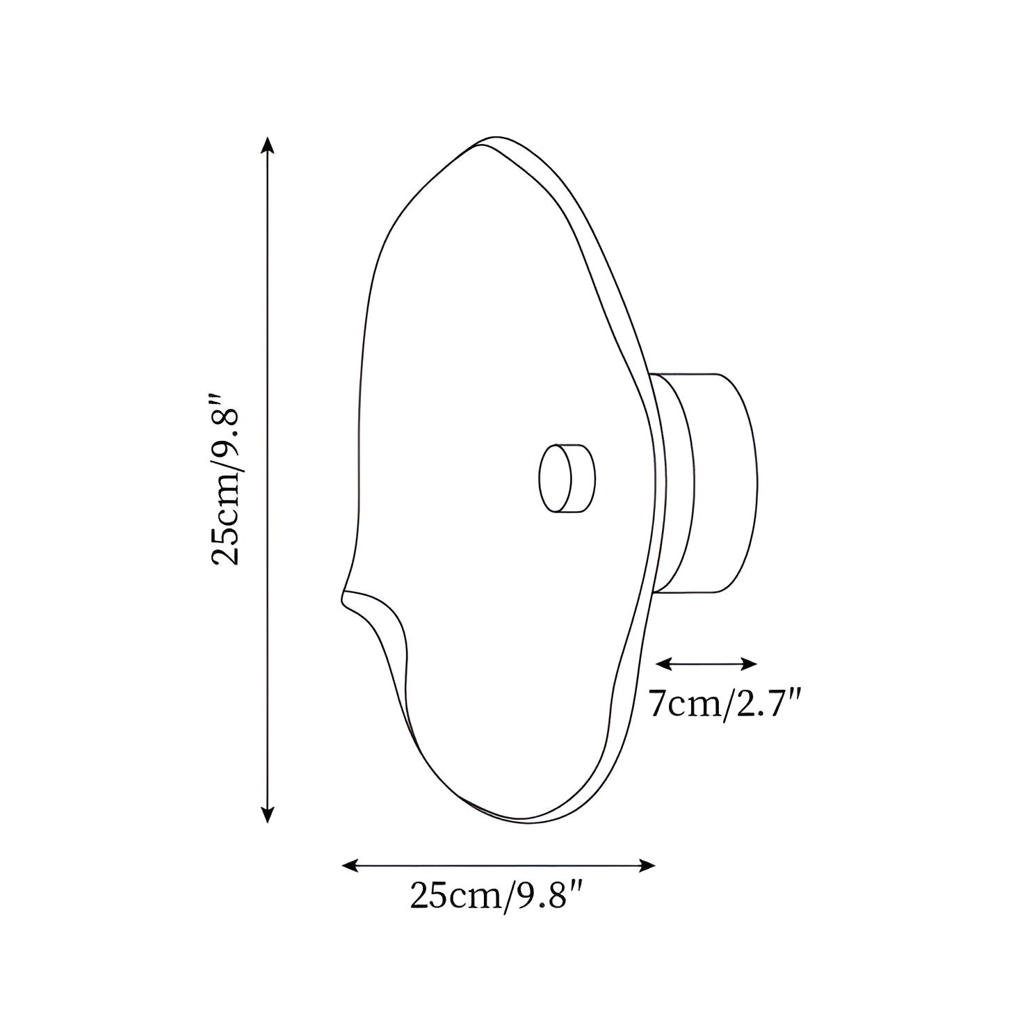 Nordic Curved Glass Japandi Style Glass LED Wall Light
